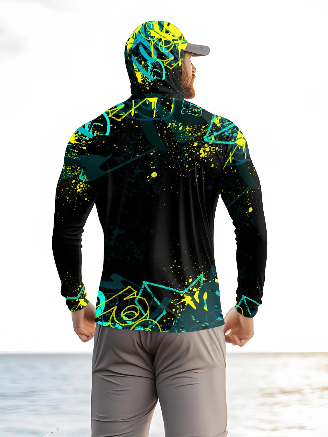 Hoodie Pancing Pria UPF50+ den - Fishing Mask Sun Protection ulasan dan harga