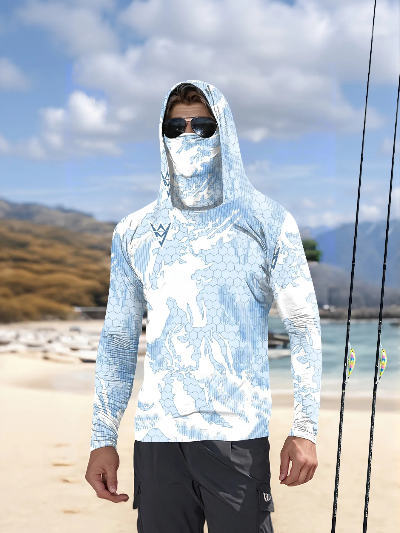 Kemeja Pancing Tahan UV Model  - Fishing Mask Sun Protection ulasan dan harga