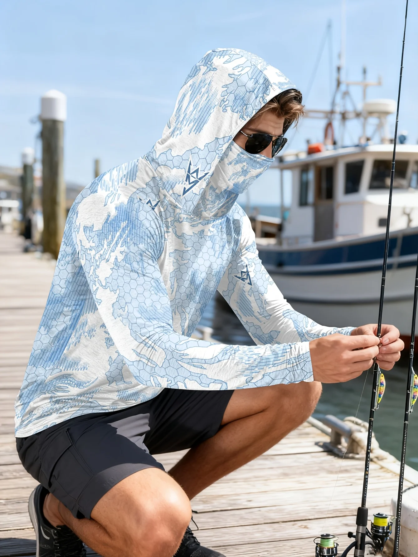 Kemeja Pancing Tahan UV Model  - Fishing Mask Sun Protection ulasan dan harga